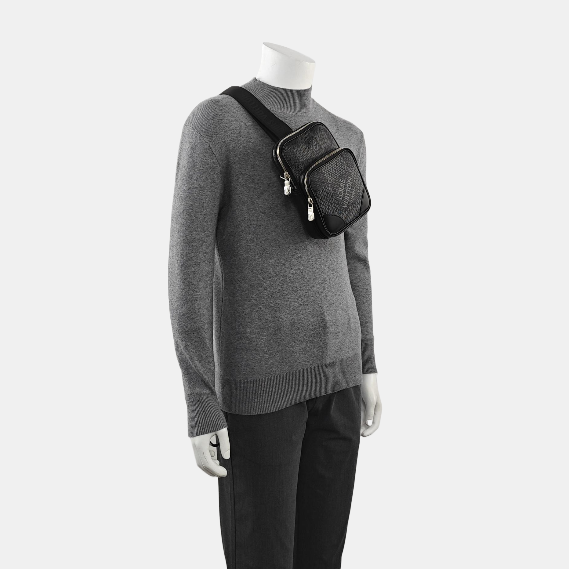 AMAZON Damier Graphite Coated Canvas Gray