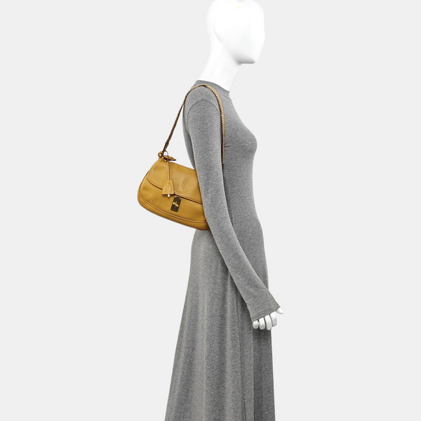 Calfskin Top Handle Bag Brown