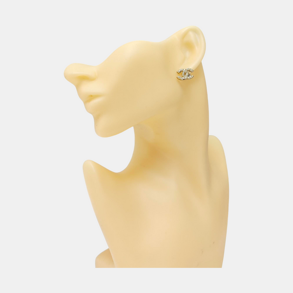 Faux Pearl Gold Stud Earrings