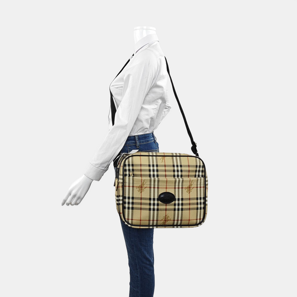 Coated Canvas Shoulder Bag Black