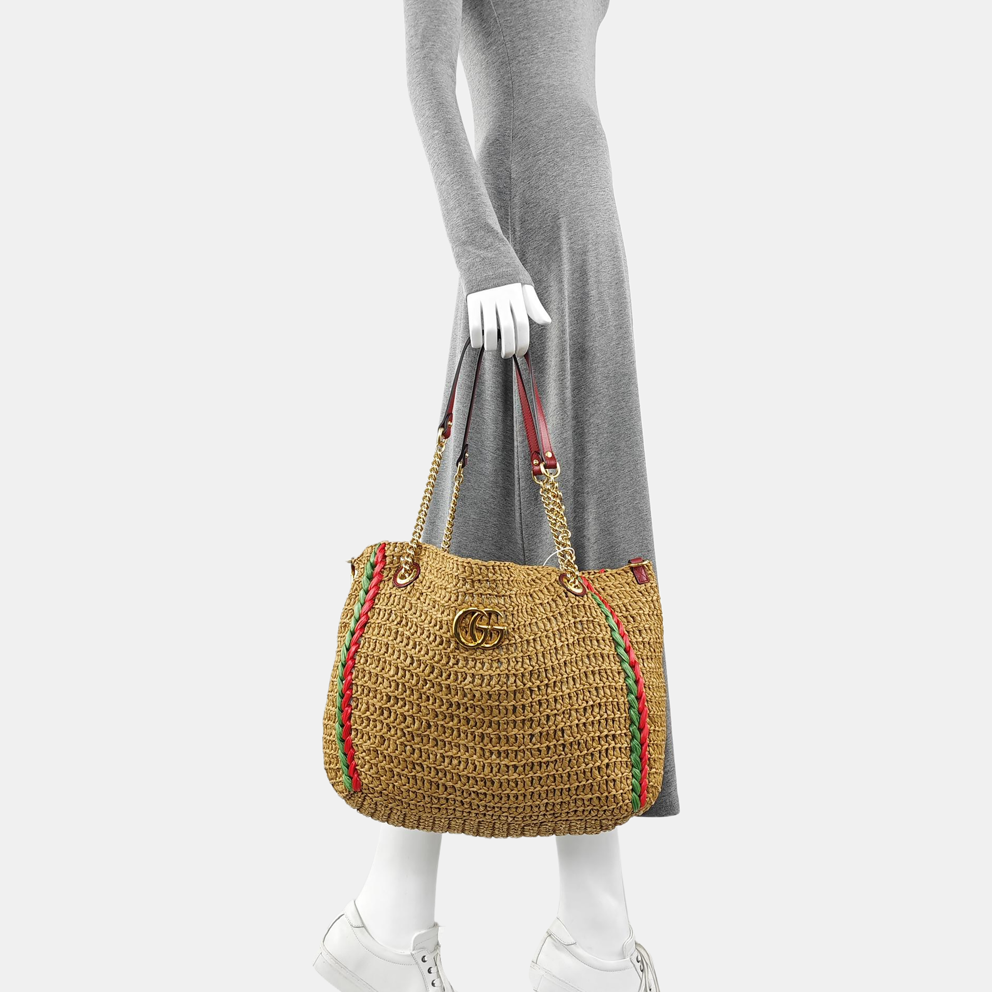 Straw Shoulder Bag Brown