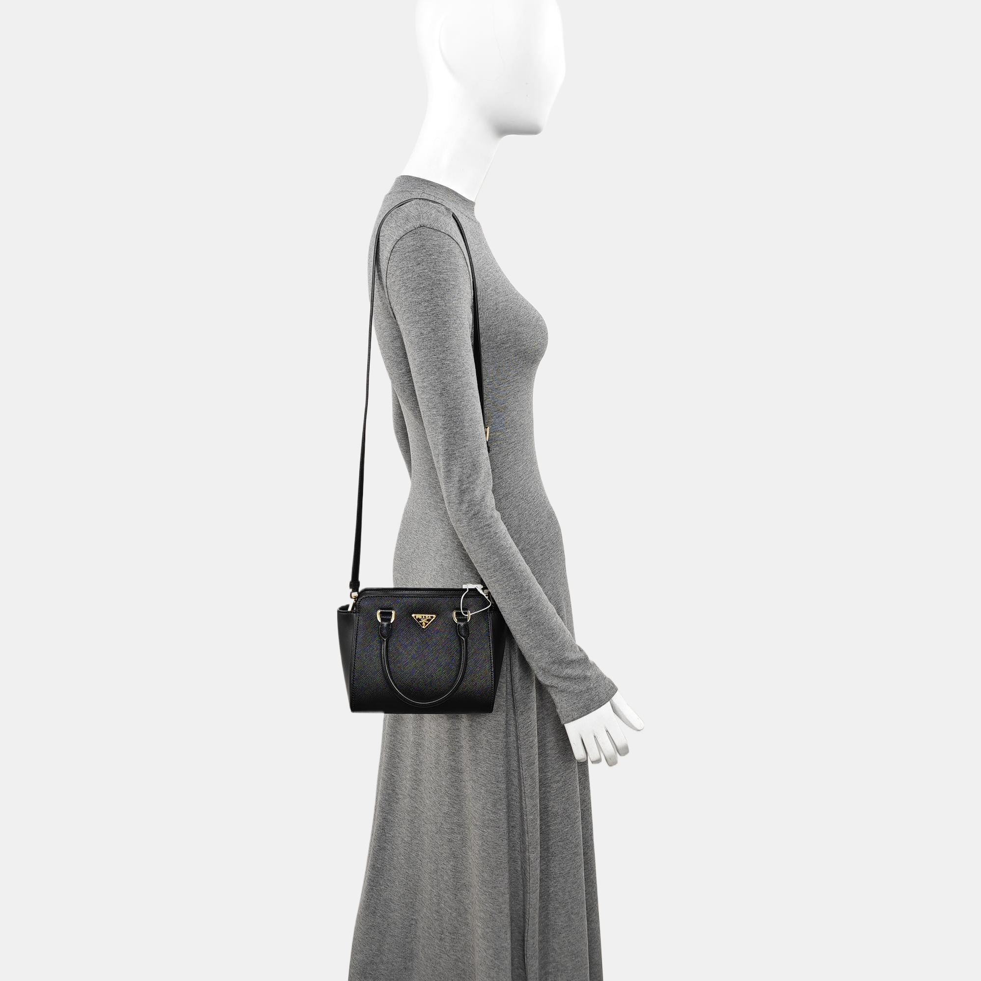 Galleria Mini Saffiano Calfskin Black