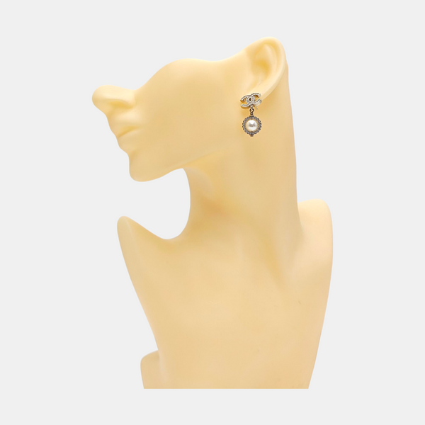 CC Logo Metal Gold Earrings