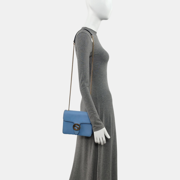 Authenticated pre-owned  Interlocking G Small Calfskin Blue - Shoulder Bag at Looply