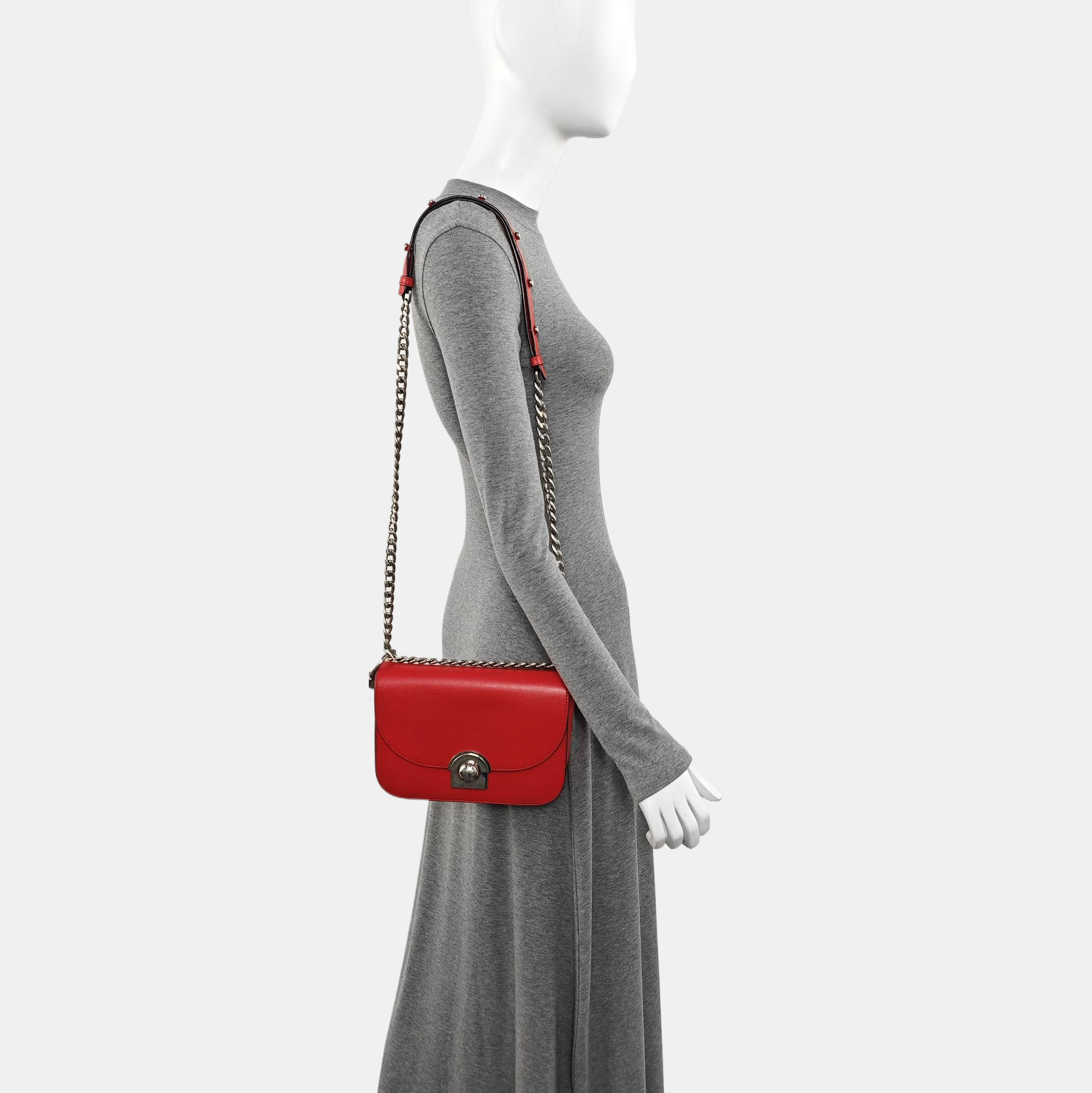 Calfskin Shoulder Bag Red