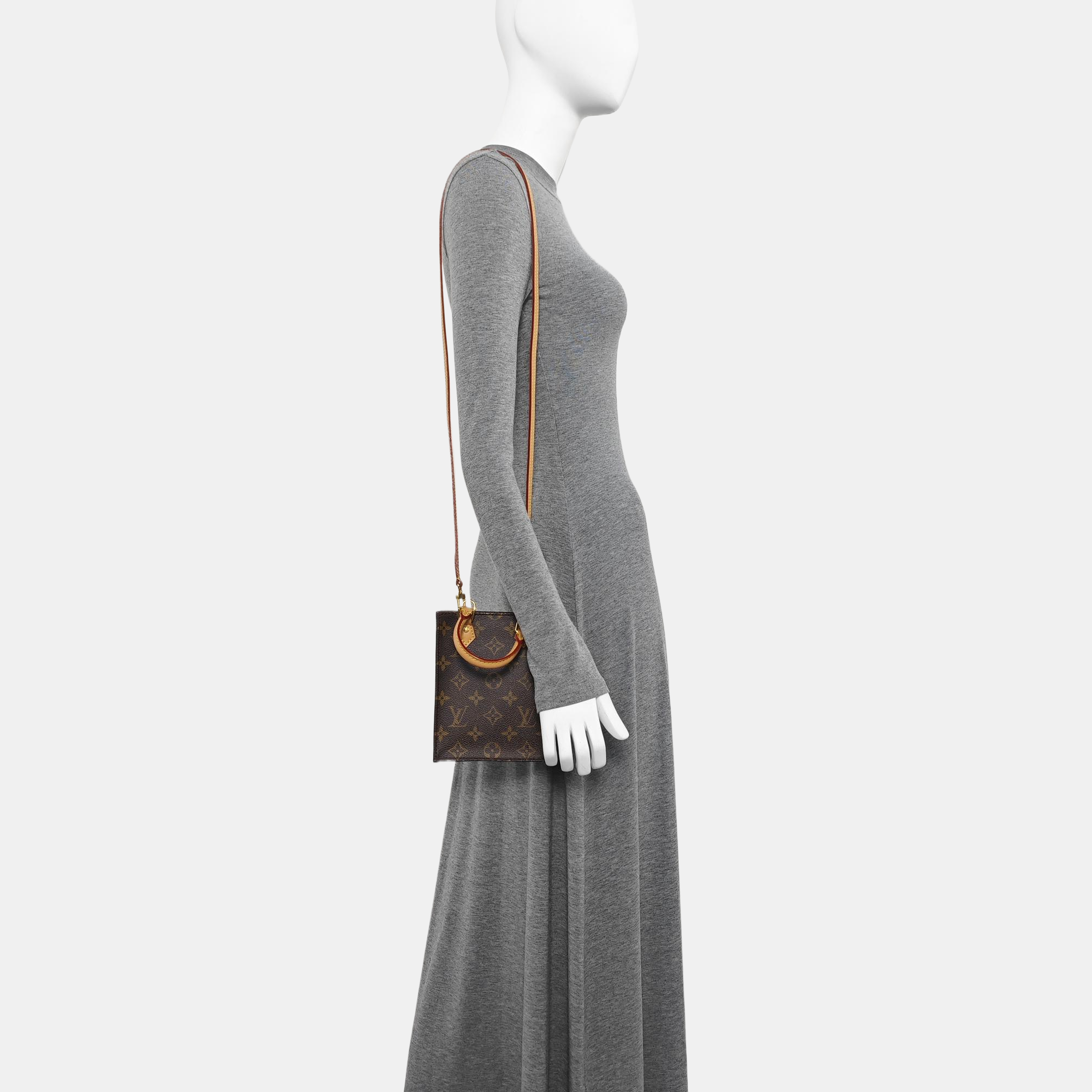SAC PLAT Mini Monogram Coated Canvas Brown