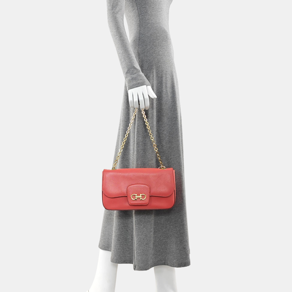 Calfskin Shoulder Bag Red