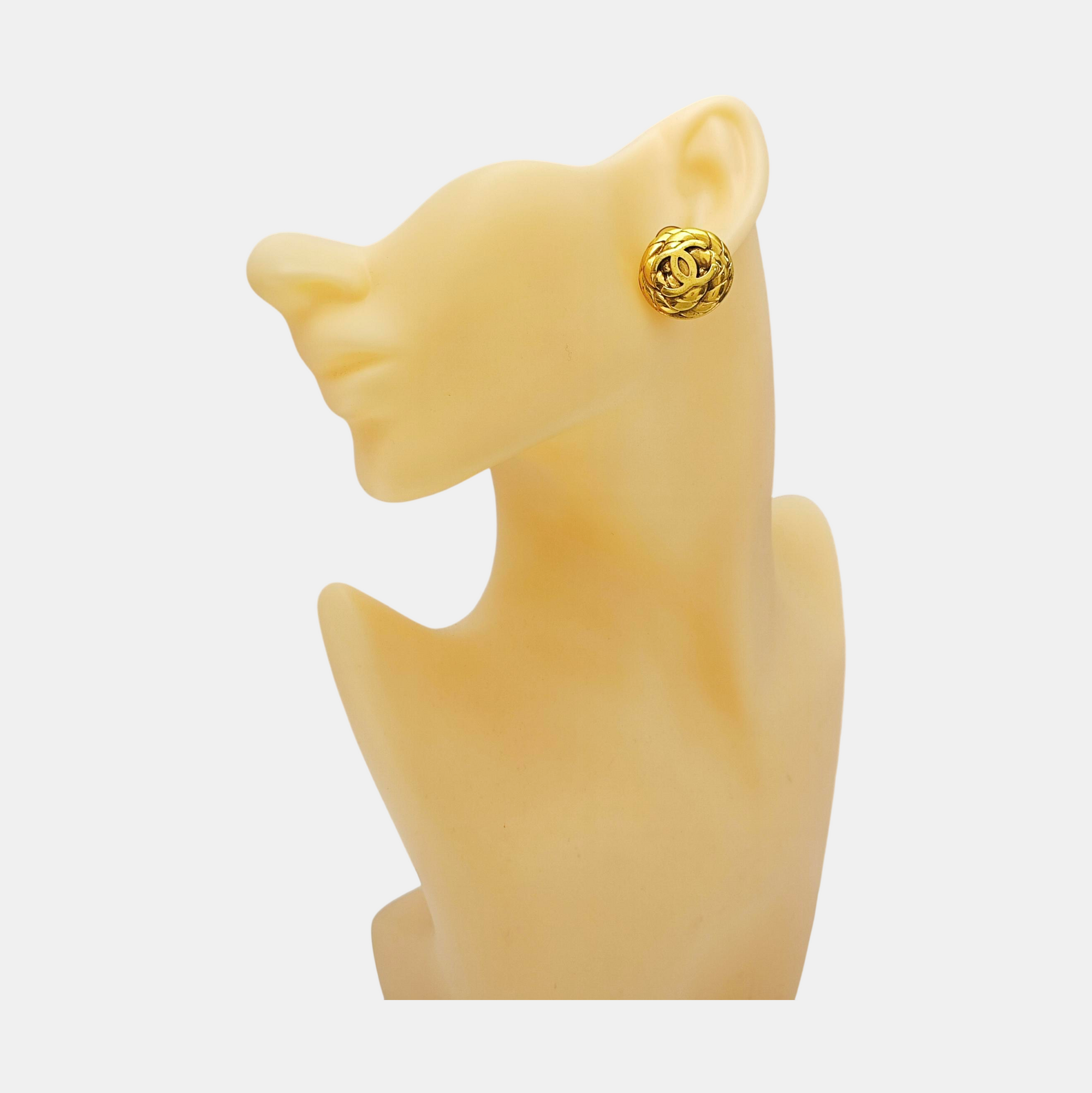 Metal Gold Clip On Earrings