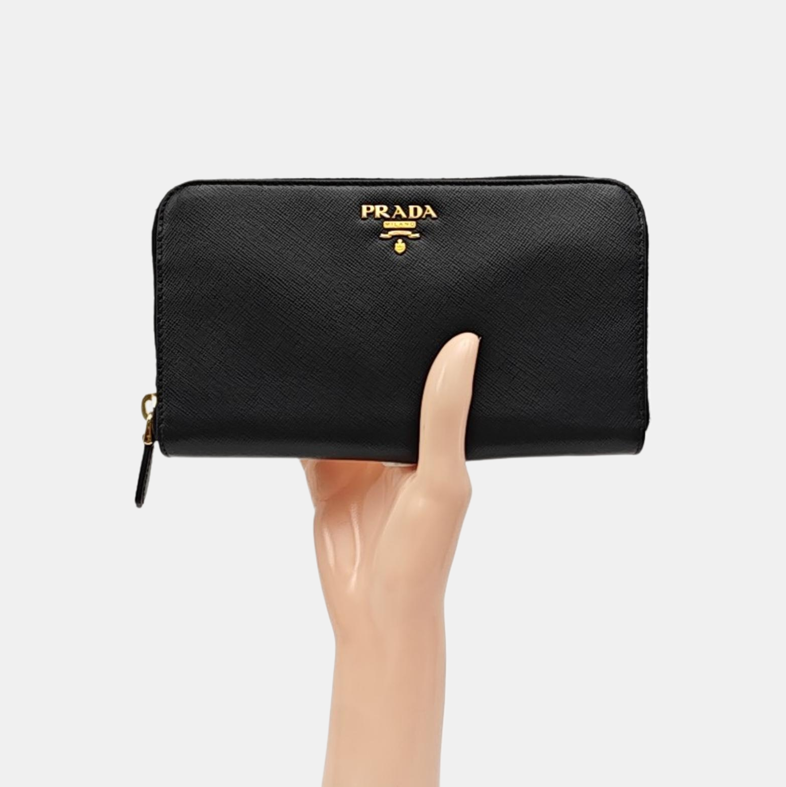 Zippy Wallet Saffiano Calfskin Black Wallet