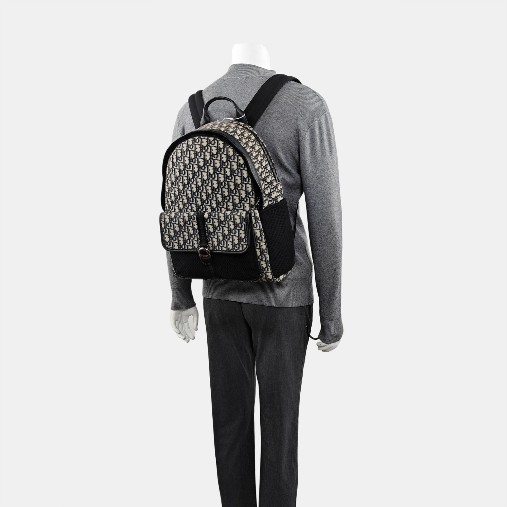 Oblique Canvas Backpack Blue