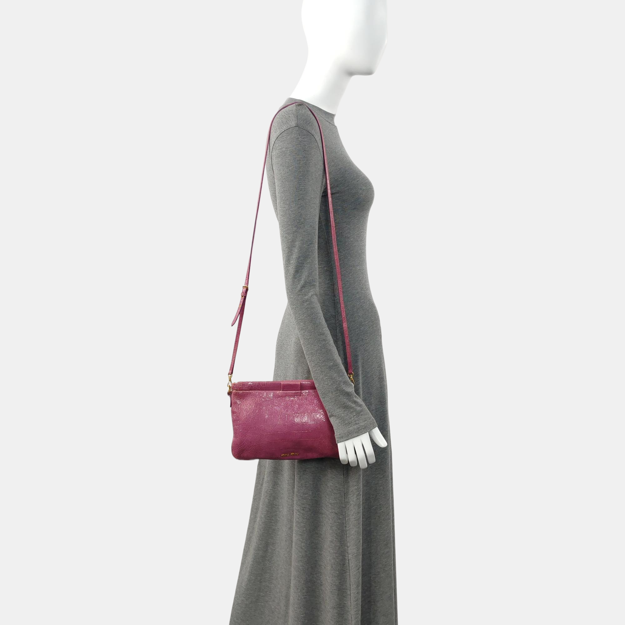 Calfskin Shoulder Bag Purple