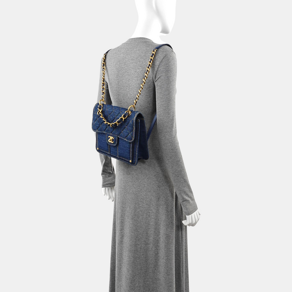 Quilted Denim Blue
