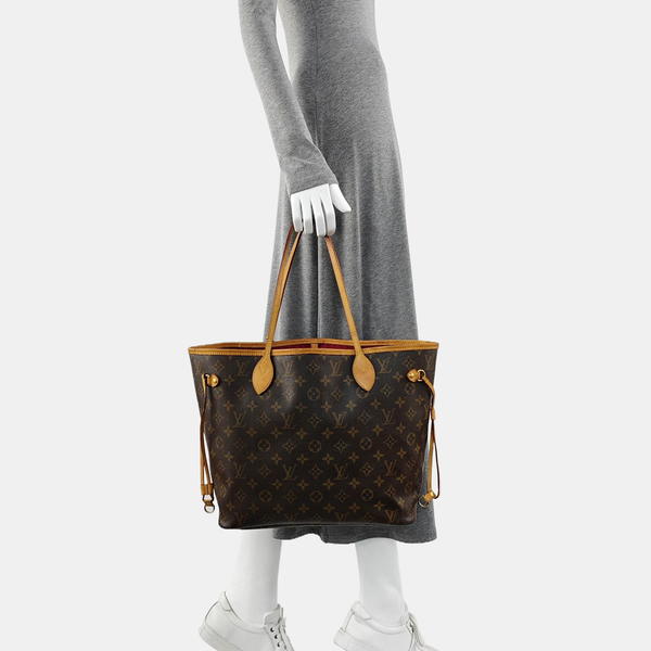 NEVERFULL MM Monogram Coated Canvas Brown
