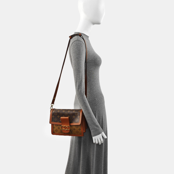 DAUPHINE MM Monogram Coated Canvas Brown