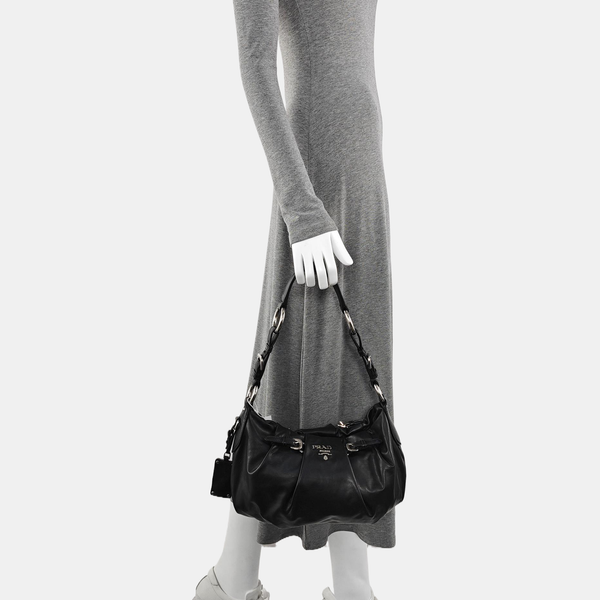 Calfskin Top Handle Bag Black