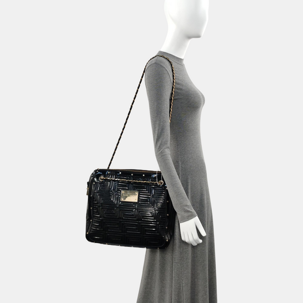 Patent Leather Shoulder Bag Black