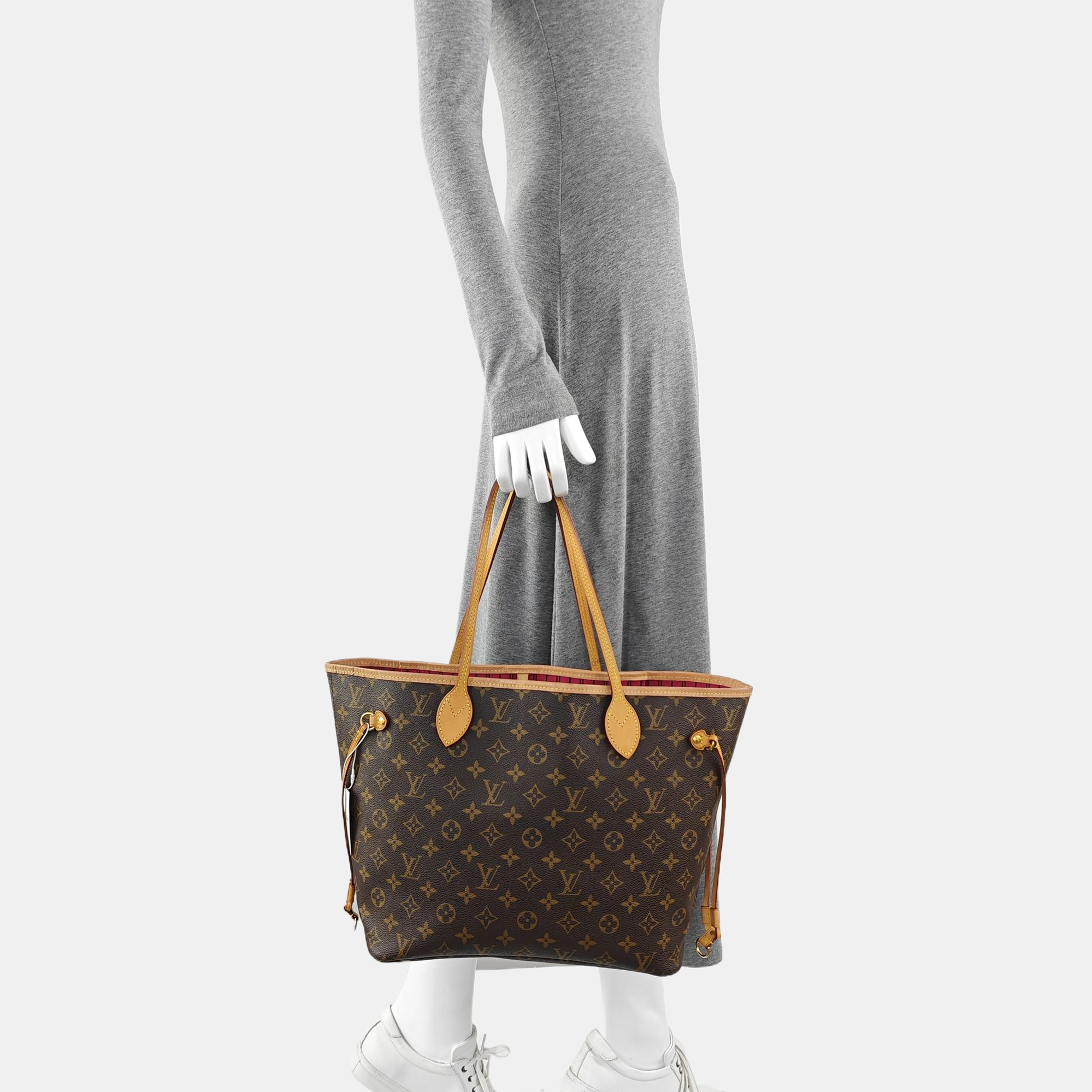 NEVERFULL MM Monogram Coated Canvas Brown