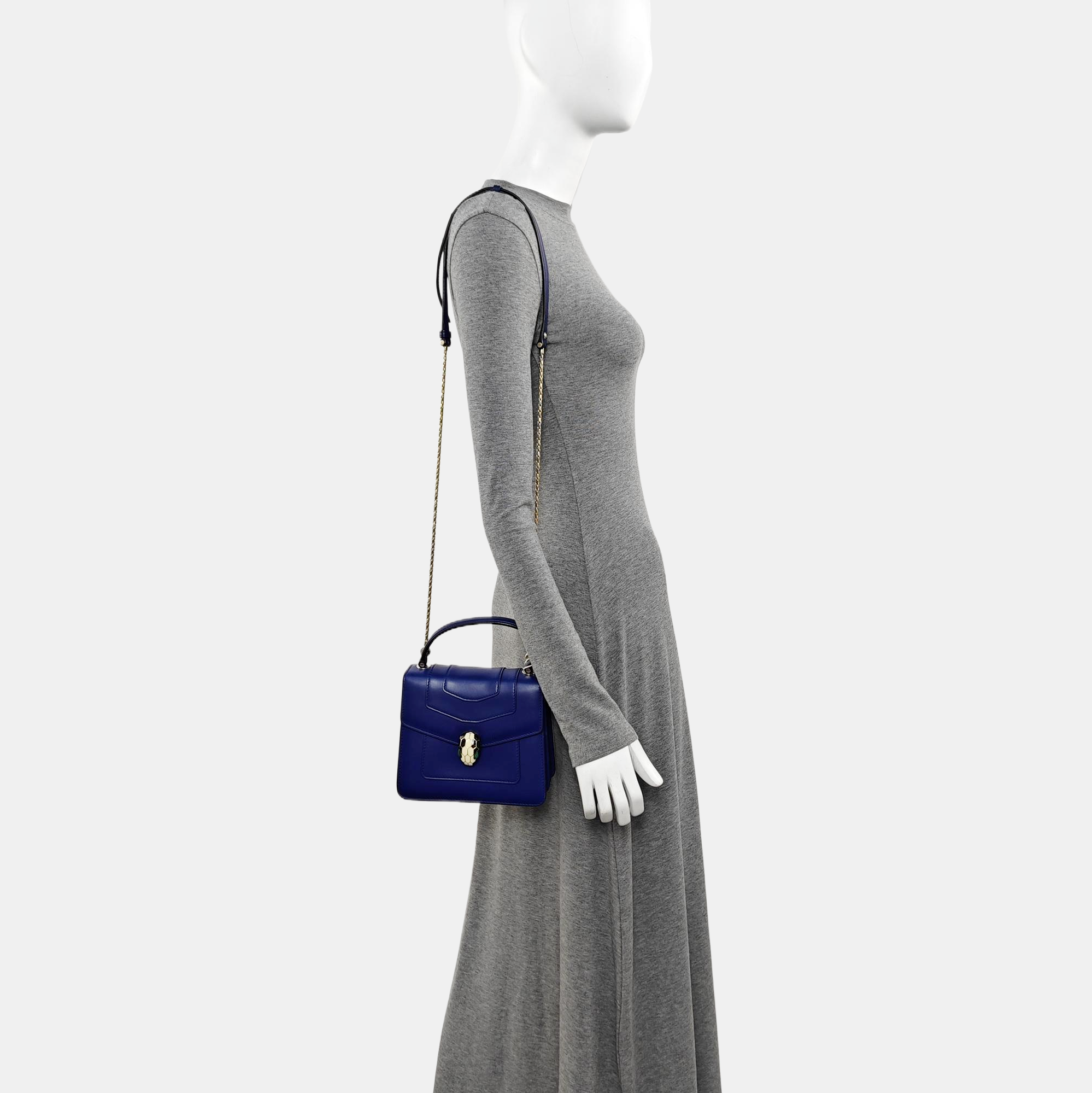 SERPENTI FOREVER Small Calfskin Blue