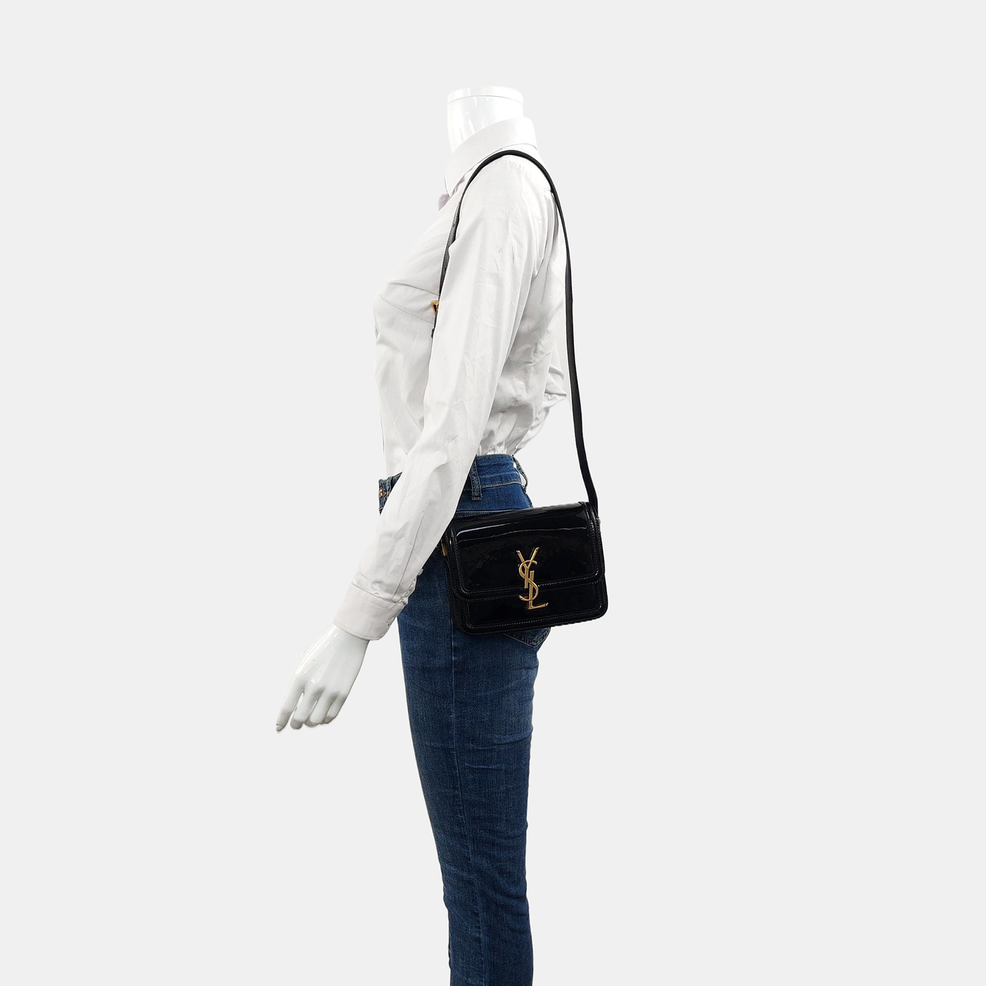 Authenticated pre-owned  SOLFERINO Small Patent Leather Black - Shoulder Bag at Looply