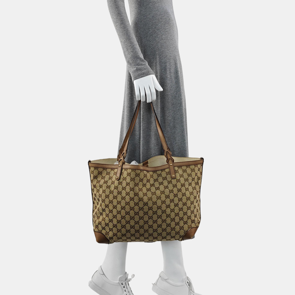 Monogram Canvas Tote Bag Brown
