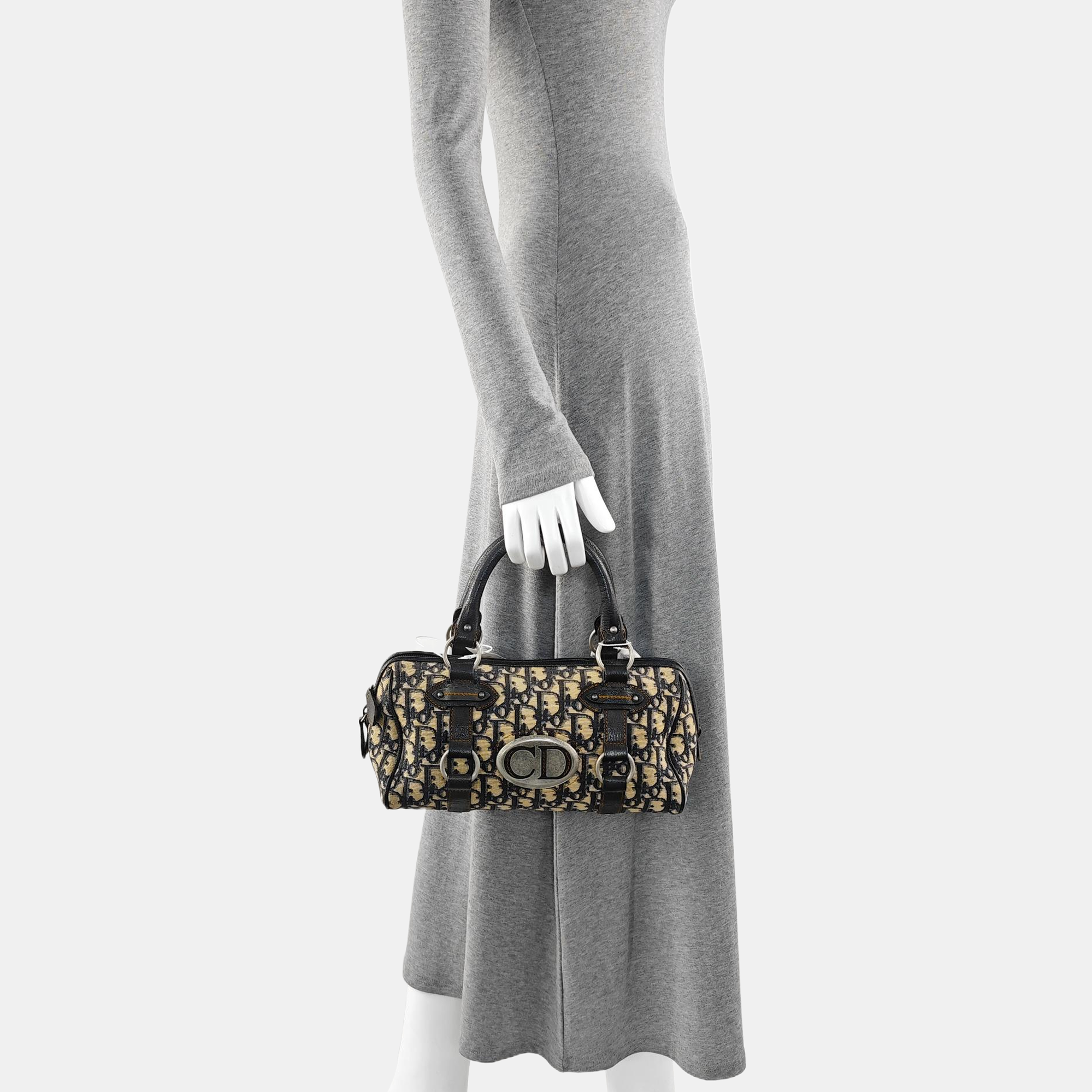 Oblique Canvas Top Handle Bag Multicolor
