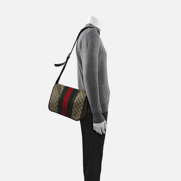 Monogram Coated Canvas Shoulder Bag Beige