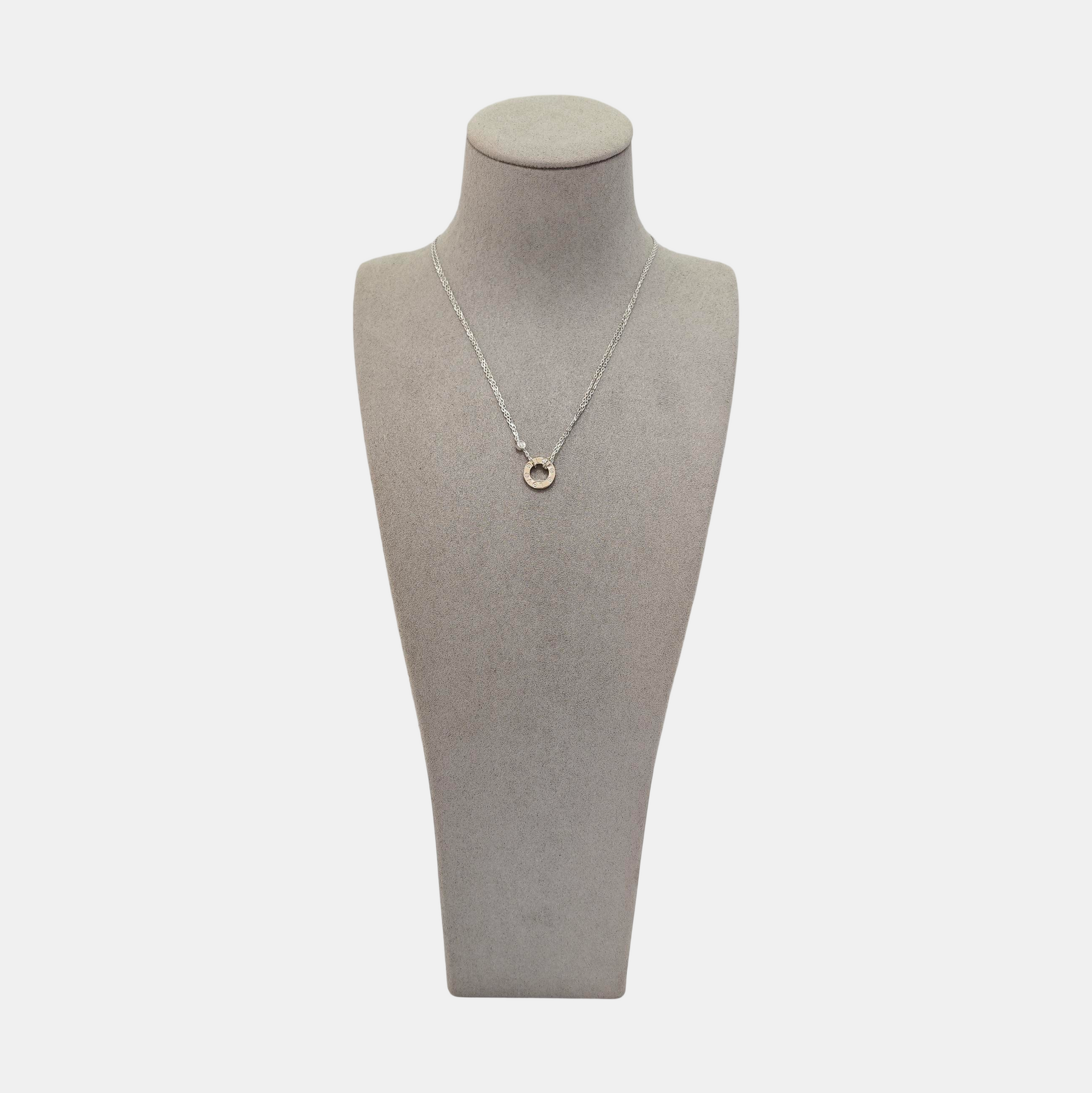 LOVE 18k White Gold Silver Necklace