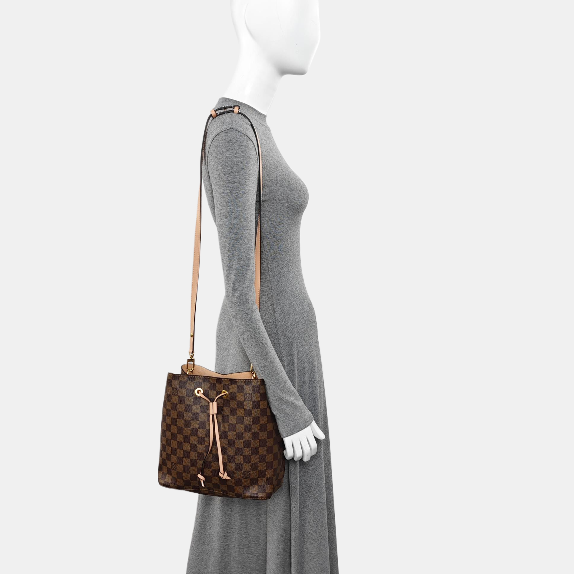 NÉONOÉ MM Damier Ebene Coated Canvas Brown
