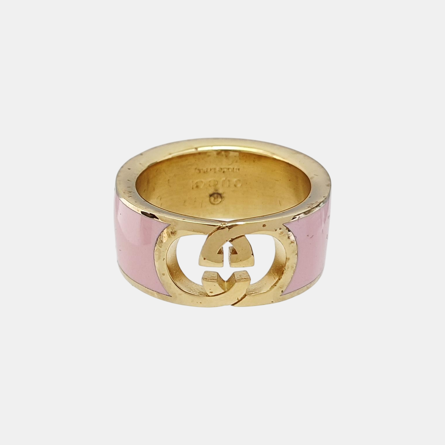 Interlocking G Metal Red Ring EU 56