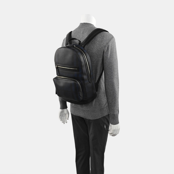 Coated Canvas Backpack Blue