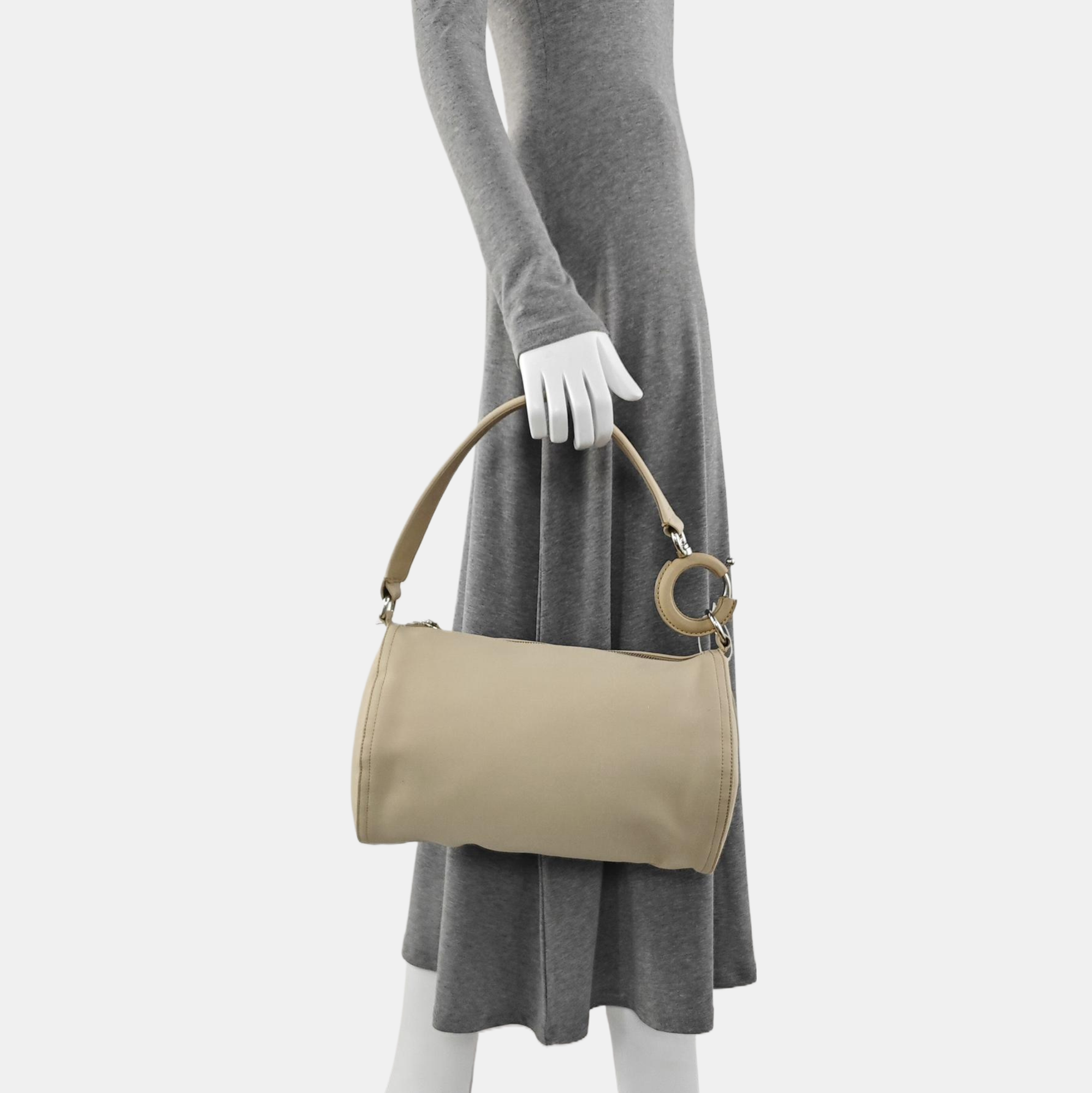 Canvas Top Handle Bag Small Beige