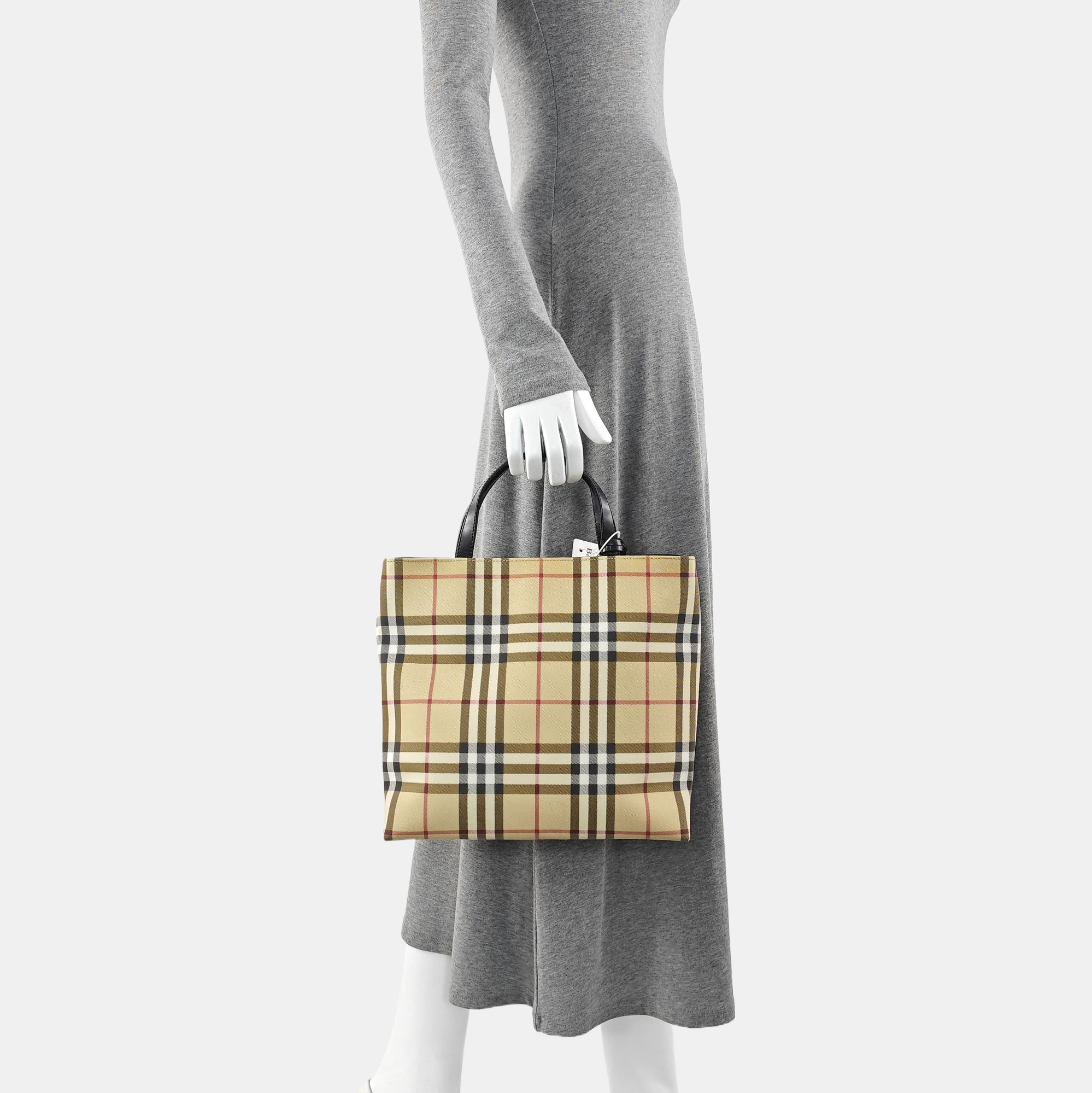 Coated Canvas Tote Bag Beige