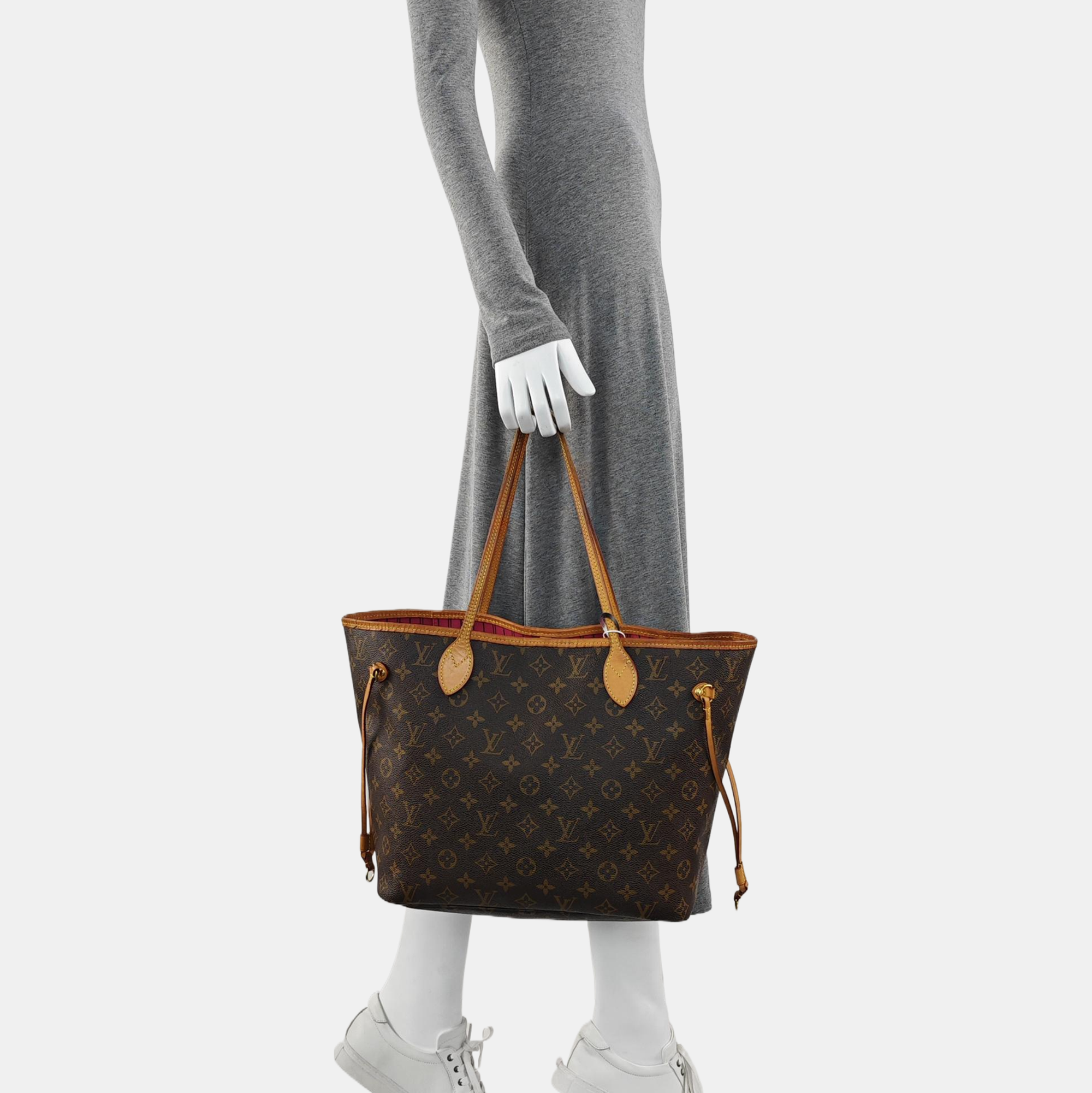 NEVERFULL MM Monogram Coated Canvas Brown
