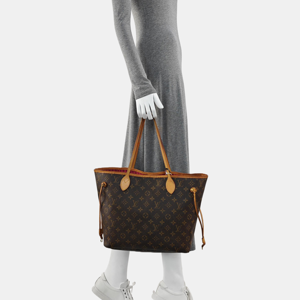 NEVERFULL MM Monogram Coated Canvas Brown