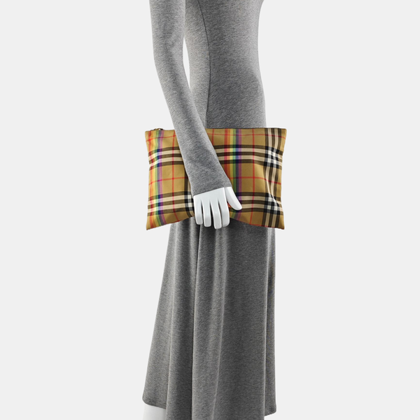 Coated Canvas Clutch Multicolor