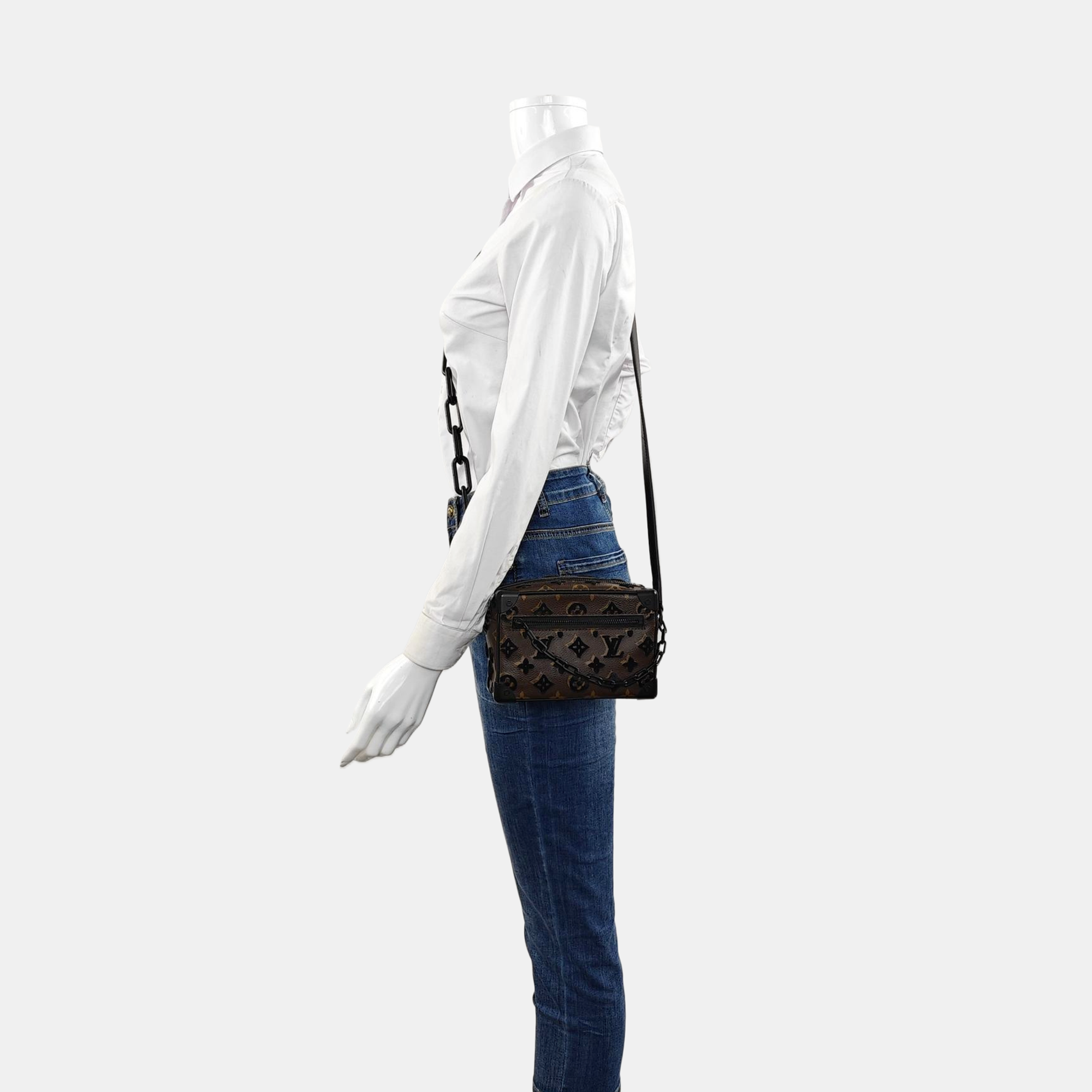 SOFT TRUNK Mini Monogram Coated Canvas Brown