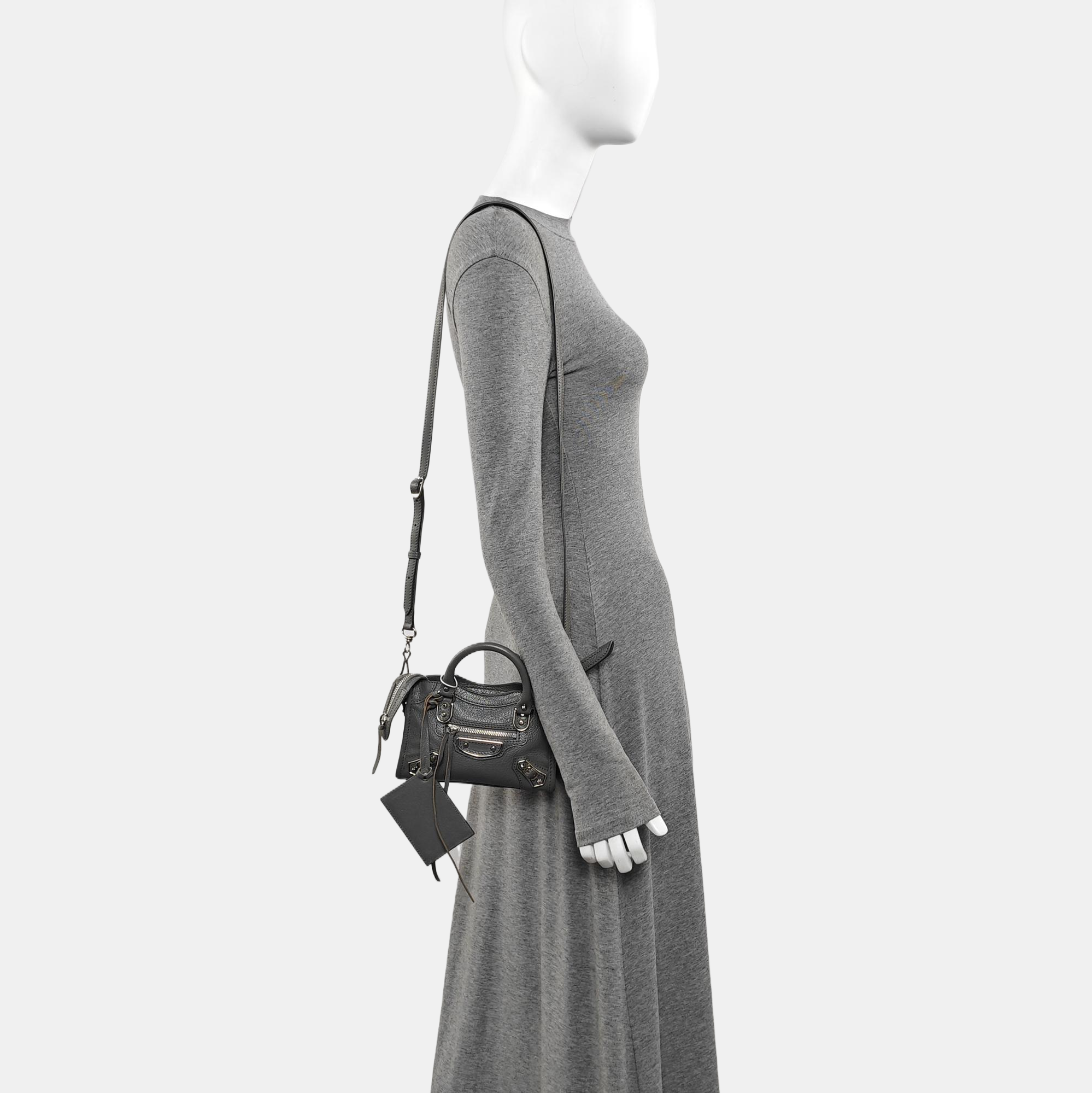 Classic Metallic Edge City Calfskin Gray