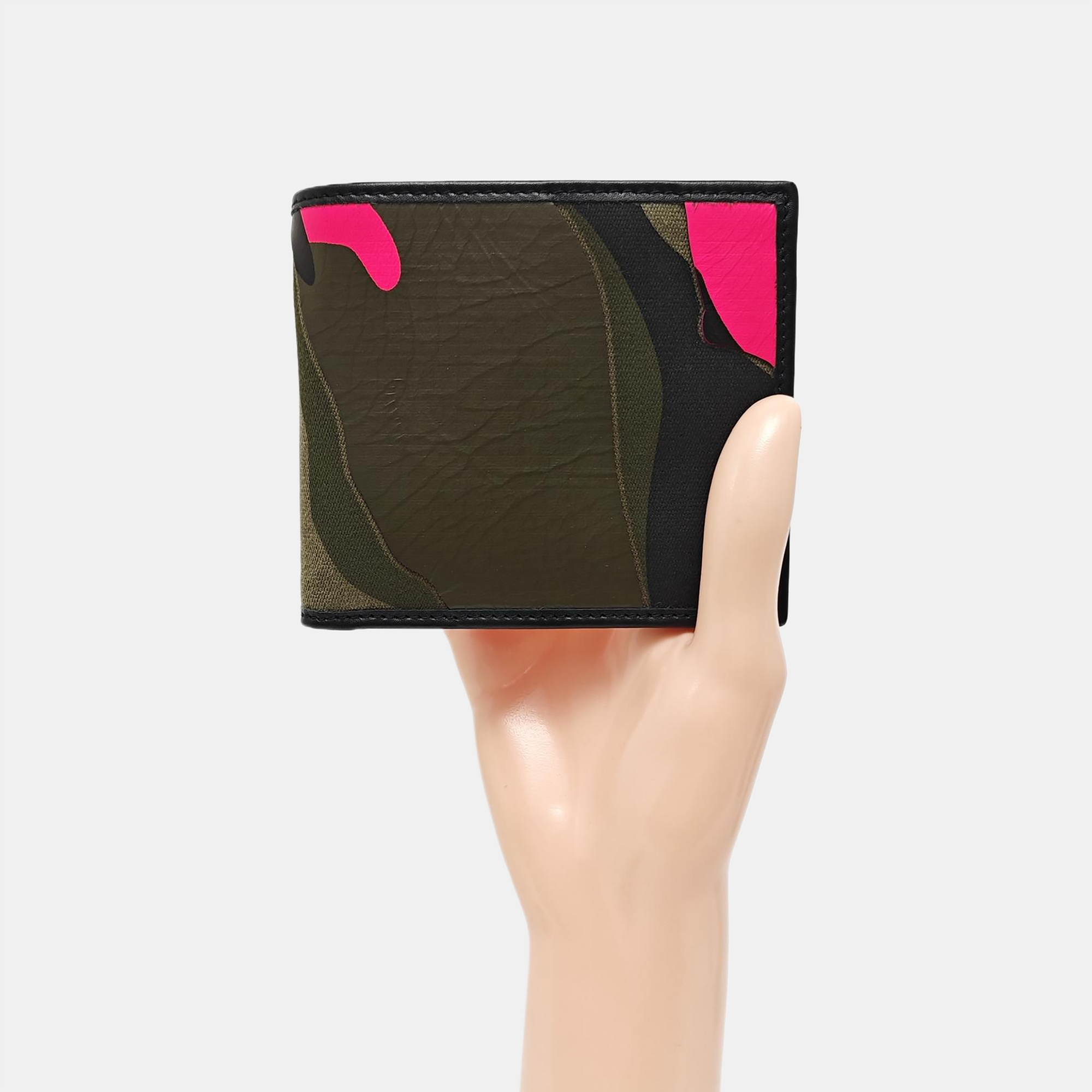 Coated Canvas Card Holder Green