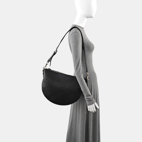 Monogram Calfskin Shoulder Bag Small Black