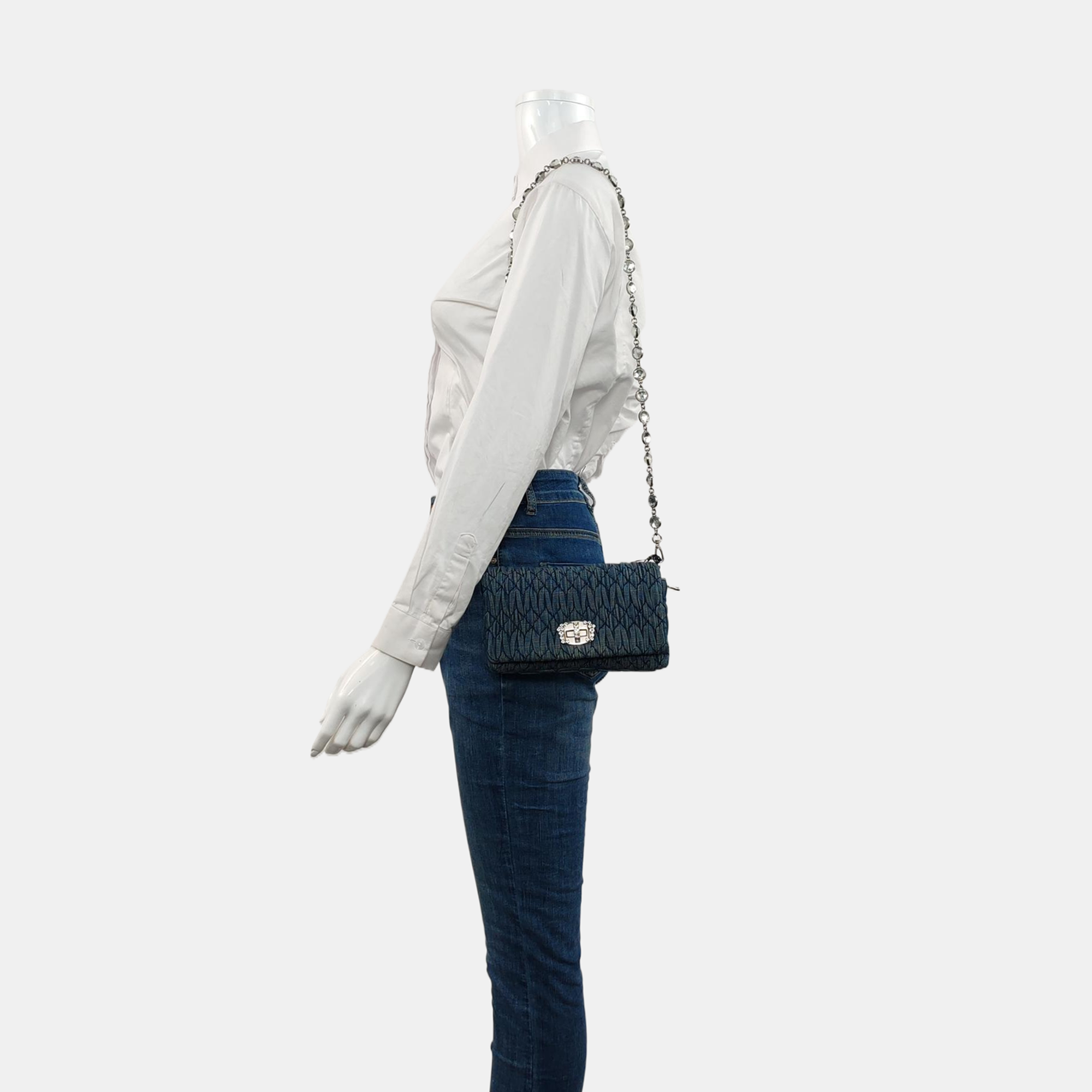 Crystal Quilted Denim Blue