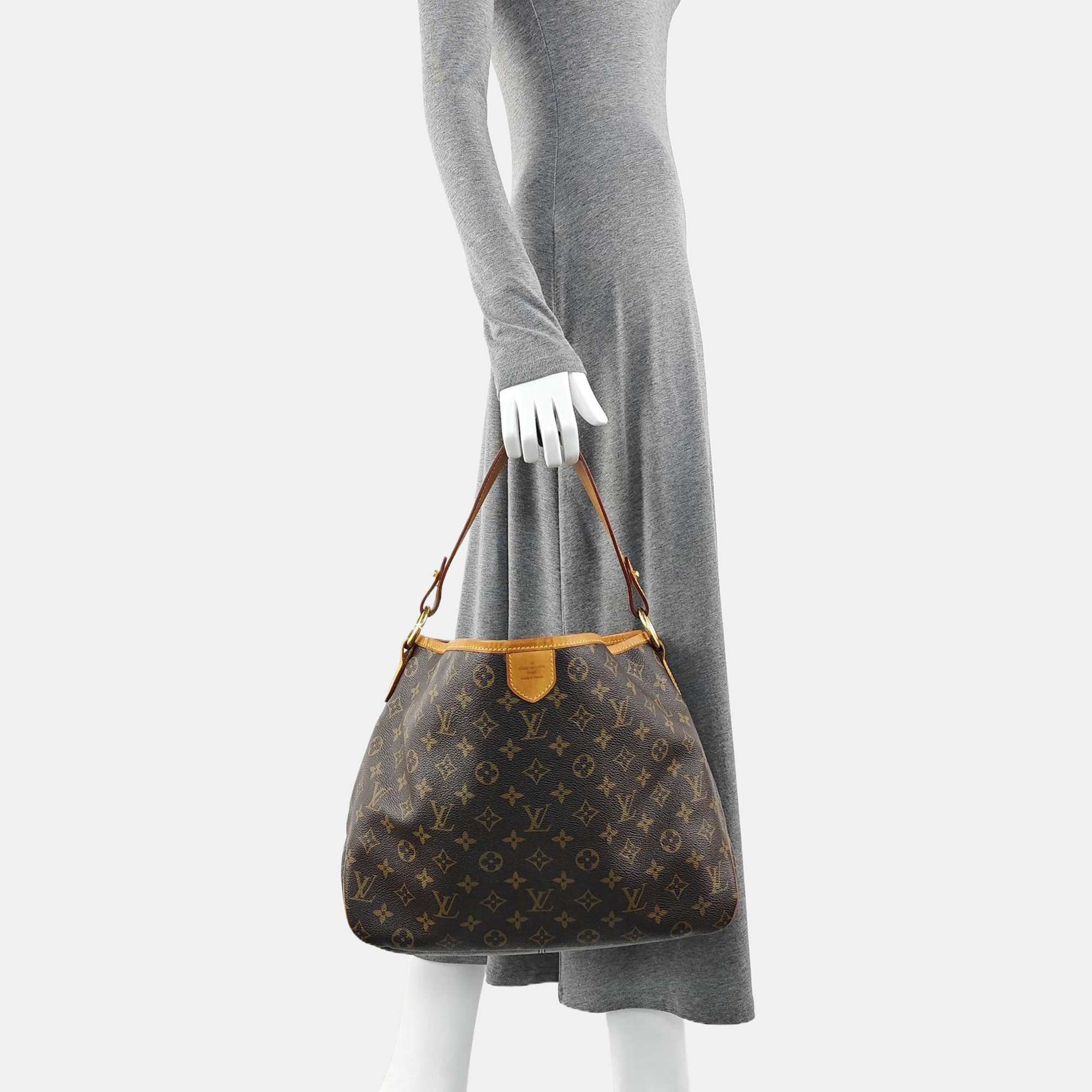 Monogram Coated Canvas Shoulder Bag Brown