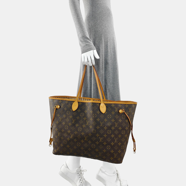 NEVERFULL MM Monogram Coated Canvas Brown