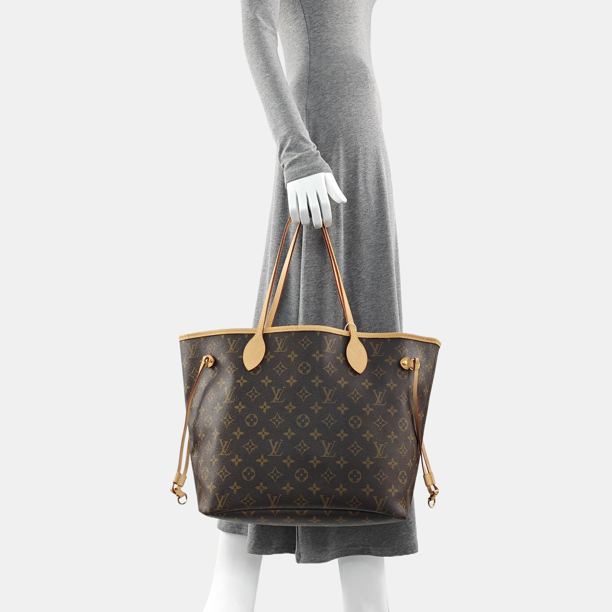 NEVERFULL MM Monogram Coated Canvas Brown