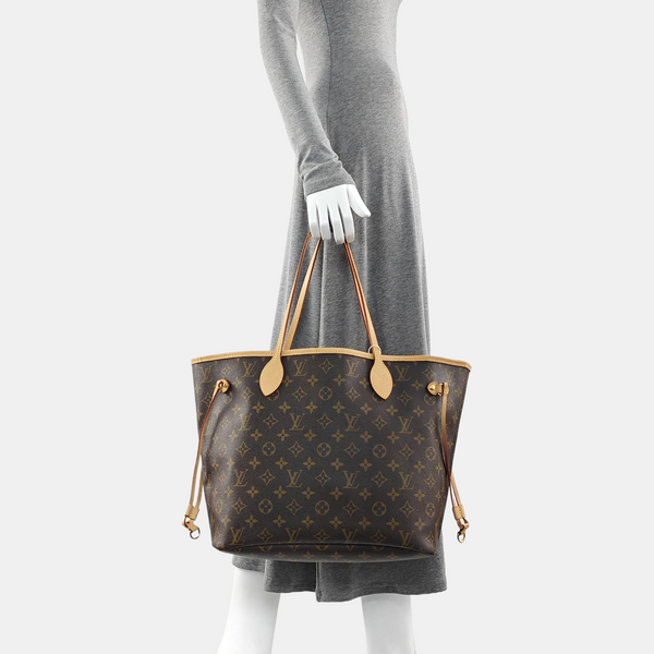 NEVERFULL MM Monogram Coated Canvas Brown