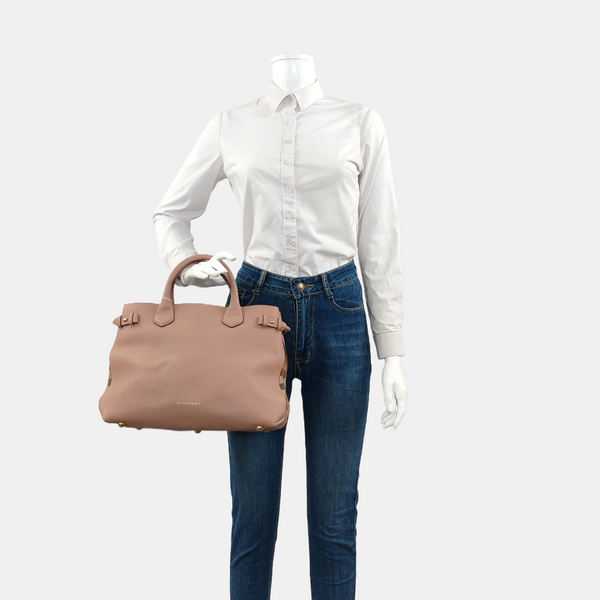 The Banner Medium Calfskin Pink