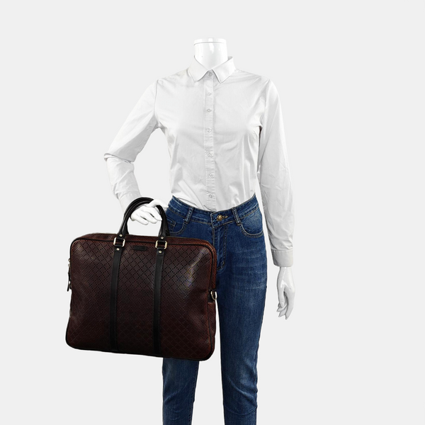 Calfskin Top Handle Bag Brown