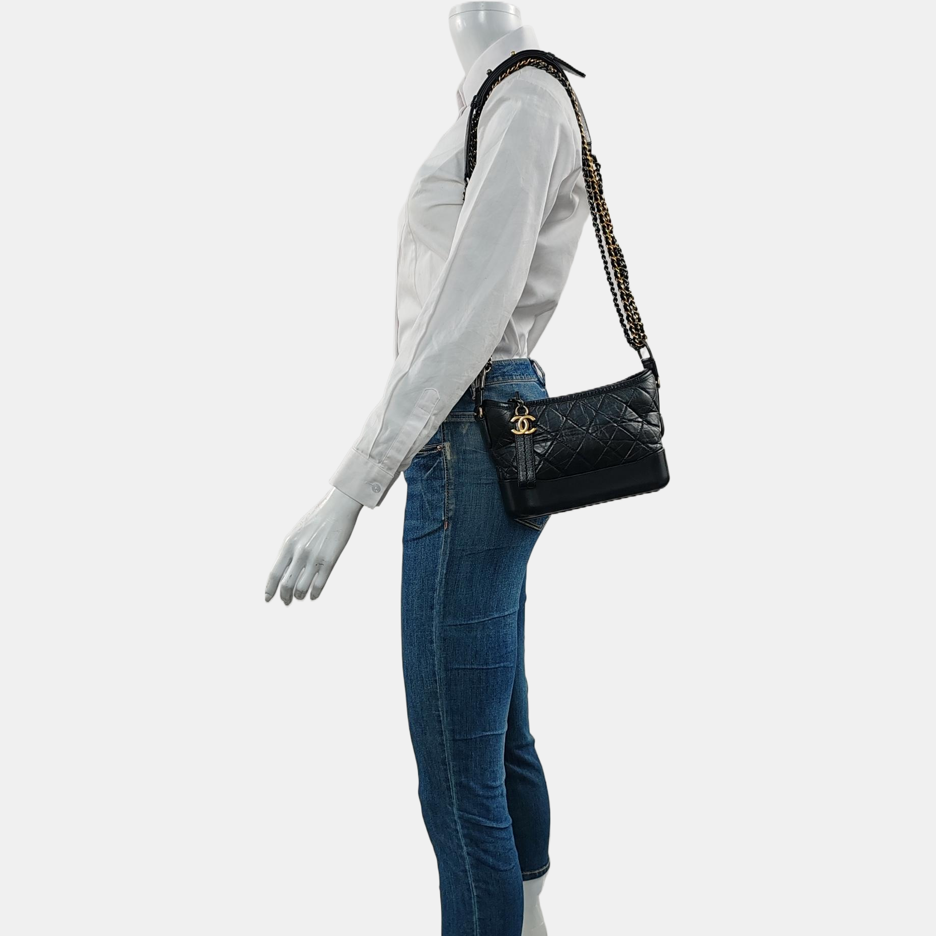 Authenticated pre-owned  GABRIELLE Small Quilted Calfskin Black - Shoulder Bag at Looply