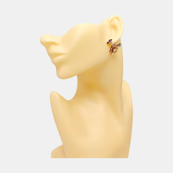 Metal Purple Stud Earrings