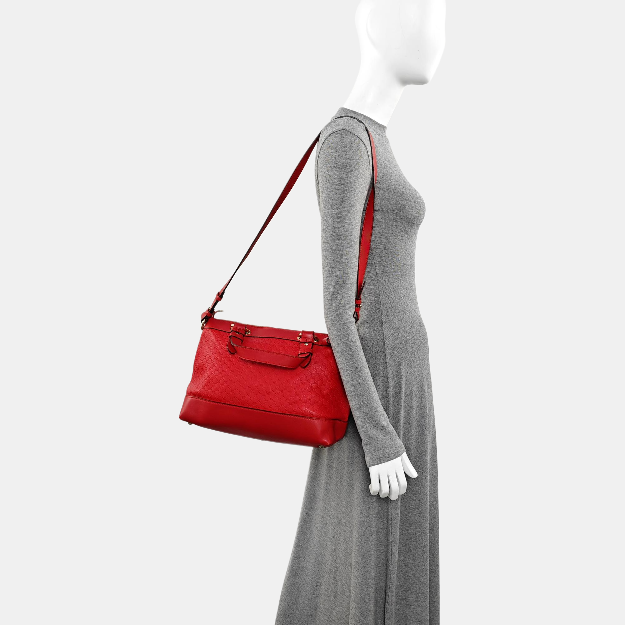 Monogram Calfskin Tote Bag Red