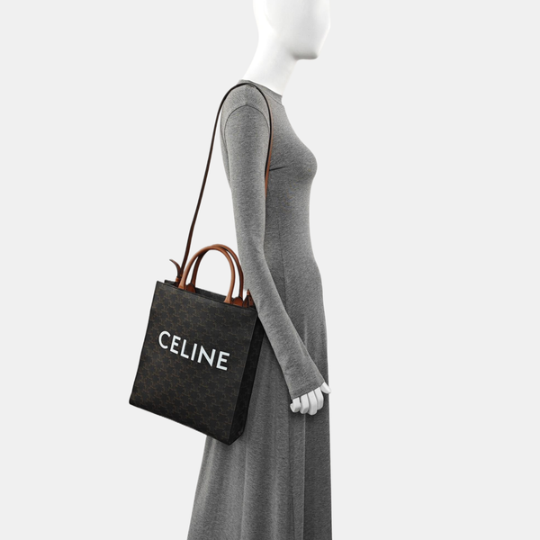 CABAS CELINE Small Coated Canvas Brown
